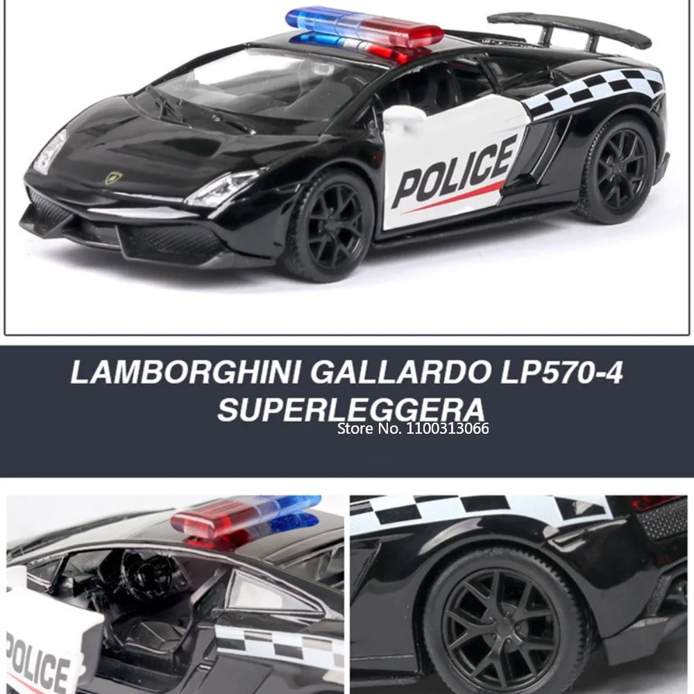 1:36 Ford Mustang Police Car Model Toy Alloy Diecasts Dodge Vehicles Model Simulation Car with Pull Back Collection Kids Gifts