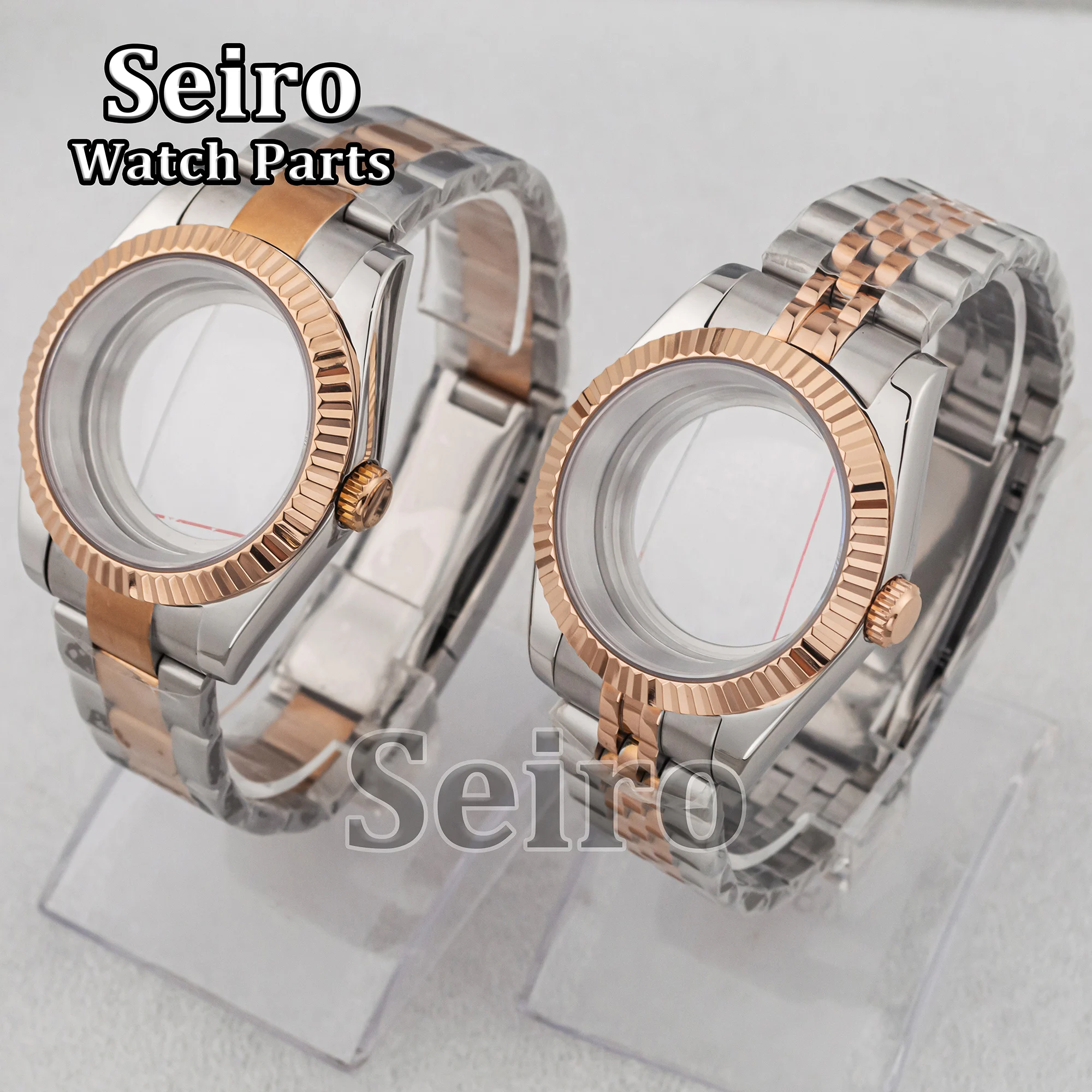36MM/39MM Stainless Steel Watch Case Bracelet Strap 100M Waterproof Sapphire Glass Modify for Datejust NH34 NH35 NH36 Movement