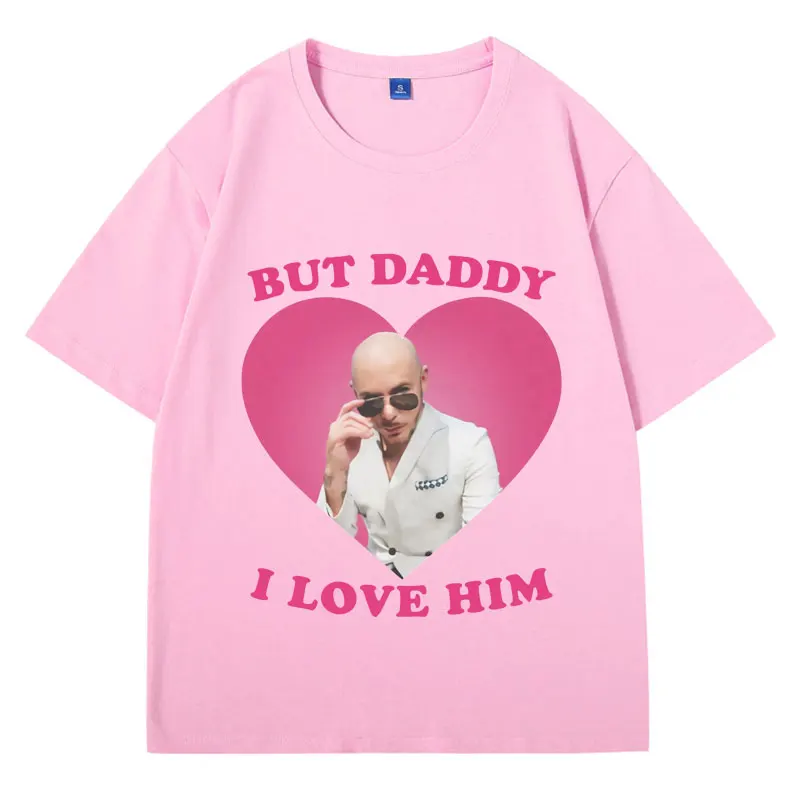 Funny I Love Him Mr Pitbull Worldwide T Shirt Men's Women's Stylish Casual Vintage Harajuku Short Sleeves Oversized T-shirts image 5