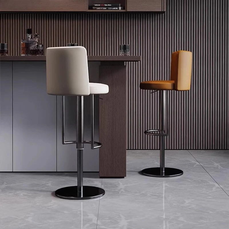 

Nordic Luxury Bar Chairs Modern Simple Backrest Aesthetic Kitchen Stool Swivel Ergonomic High Sillas Para Eventos Home Furniture