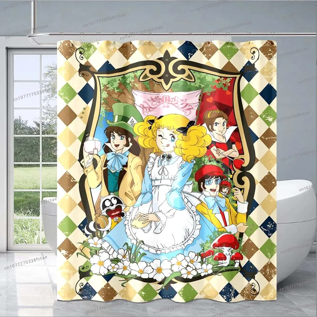 Cute Cartoon Candy Candy Anime Shower Curtain Japanese Comic Kawaii Shower Curtain Children\'s Bathroom Decoration Shower Curtain