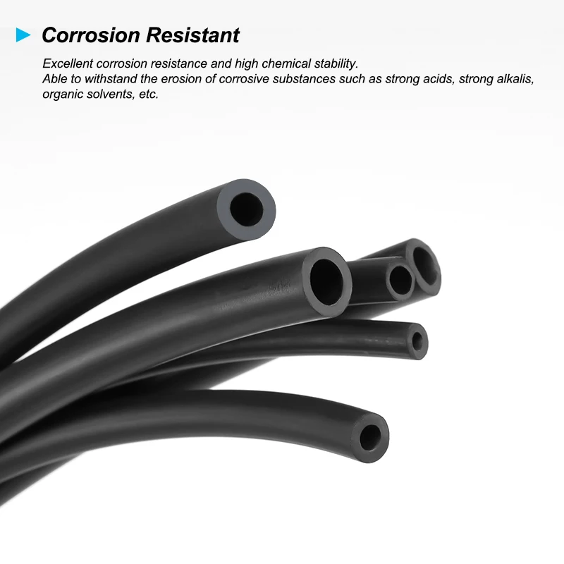 1~10m FKM Fluorine Rubber Tubing ID 2~25mm Corrosion Heat Resistant Viton Petrol Diesel Oil Hose Pipe Fuel Fluororubber Tube