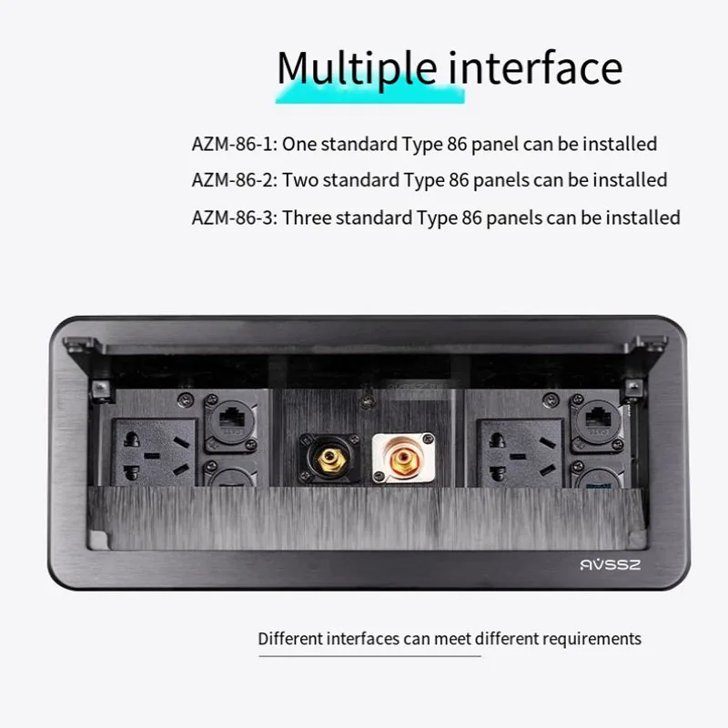 86 Panel Combination Box Power Plug Installation Multifunctional Desktop Socket Hotel Conference Information Box AZM-86 Series