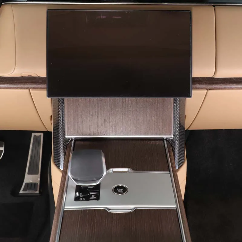 2 قطعة لاند روفر رينج روفر فوغ L460 2023 + ألياف الكربون الحقيقية سيارة التحكم المركزي لوحة الركبة ملصقات الزخرفية اكسسوارات #6