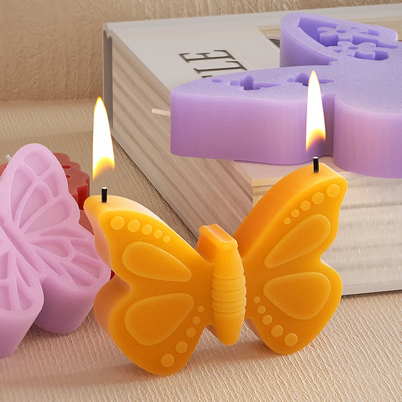 1pc Butterfly Candle Silicone Mold Epoxy resin DIY Flower Soap Making Tool Plaster Clay Tabletop Decoration Chocolate Mold