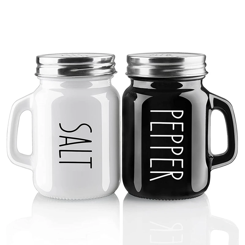 Farmhouse Salt and Pepper Shakers Set, 4 Oz Cute Salt Pepper Shaker, Modern Farmhouse Kitchen Decor-A22U