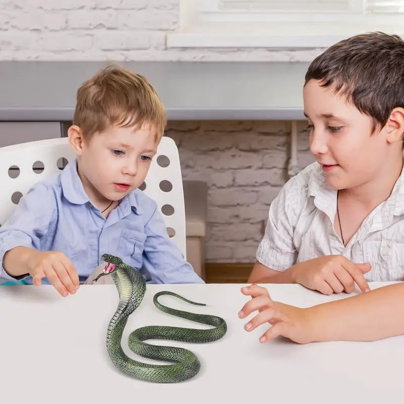 Cobra Speelgoed Effen Cobra Slang Beeldje Grappig Lastig Speelgoed Halloween Rekwisieten Hilarische Prank Joke Stuff Safari Dier Figuur voor Kinderen