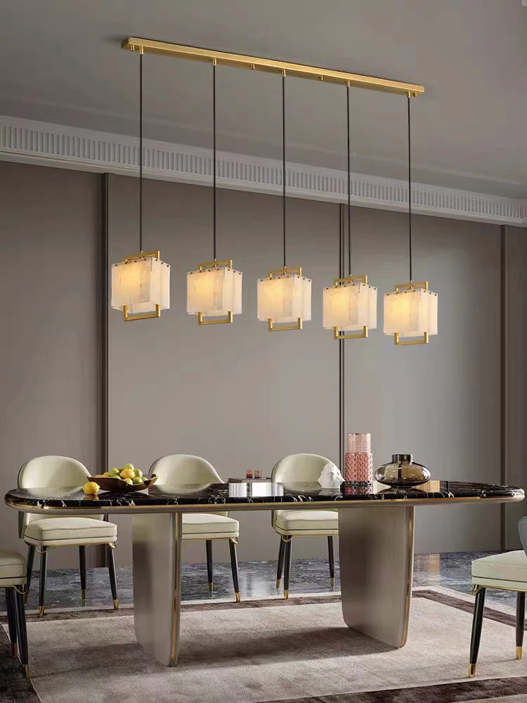 2026 Marble Series Gold Chrome Dimmable LED Chandelier Lighting Lustre Suspension Luminaire Lampen For Living Room