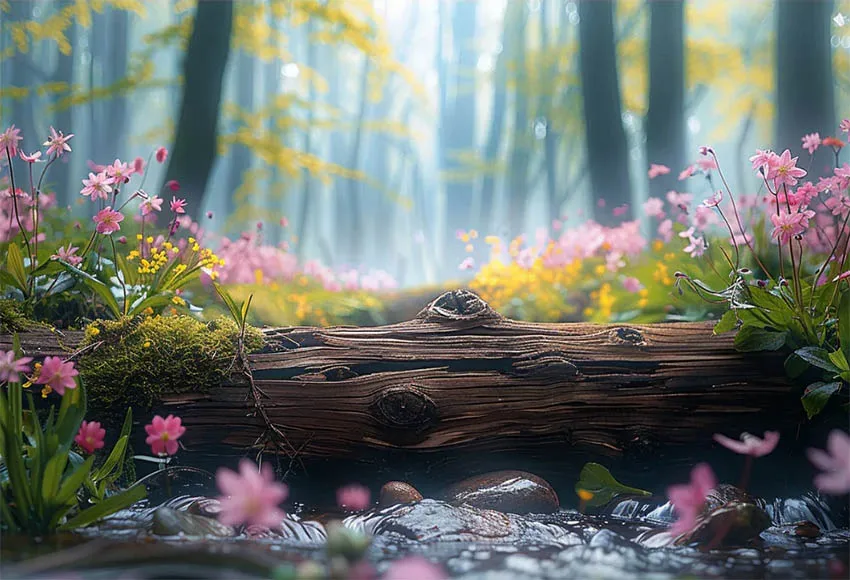 Mehofond Photography Backdrop Easter Wildflowers Newborn Kids Birthday Party Wood Spring Rabbit Nature Forest Background Photo