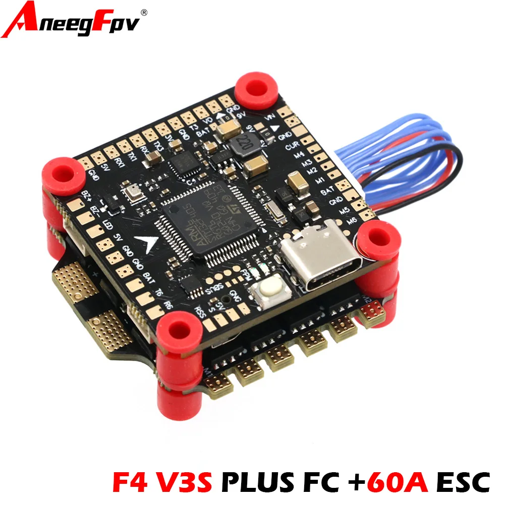 

AneegFpv F4V3S F4 V3 V3S PLUS FC Stack/Flytower Flight Controller Board with 45A 60A 4 in 1 ESC for FPV Racing Drone Quadcopter
