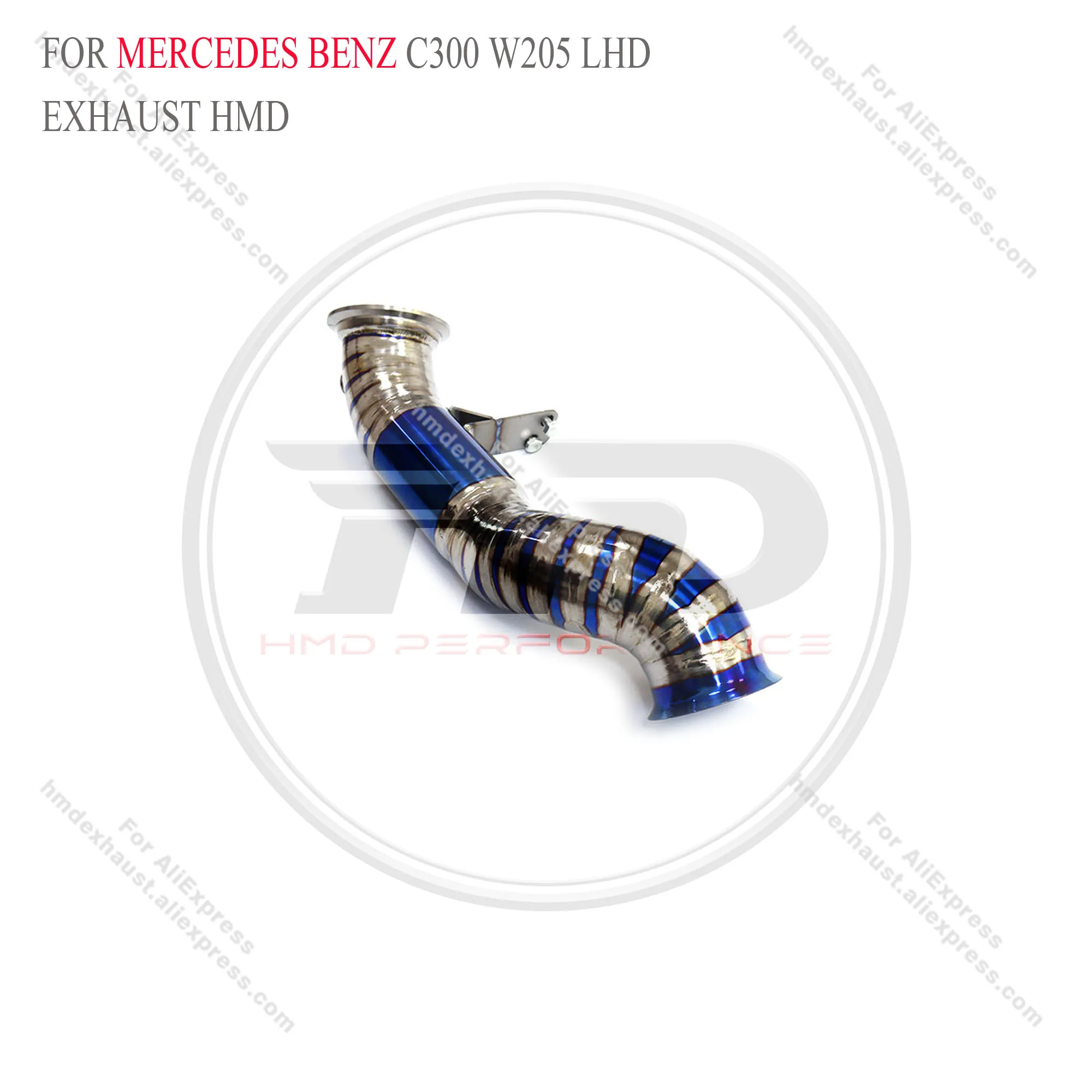 for Mercedes Benz C300  W205 2.0T LHD With Heat Shield Racing Pipe HMD Exhaust System High Flow Performance Downpipe - Image 5