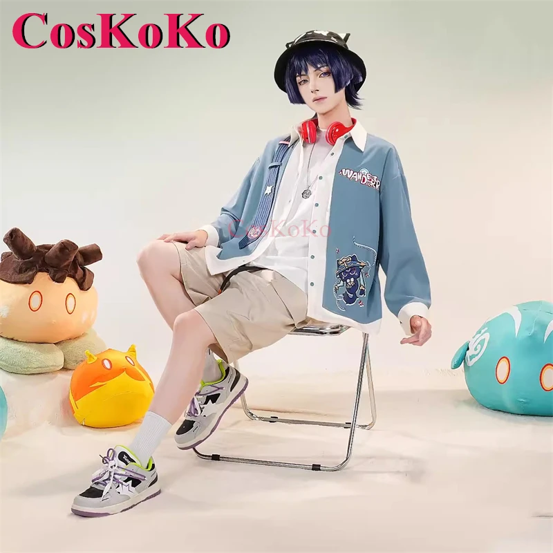 

CosKoKo Wanderer/Scaramouche Cosplay Game Genshin Impact Costume Derivative Product Autumn Shirt Fashion Handsome Daily Wear S-L