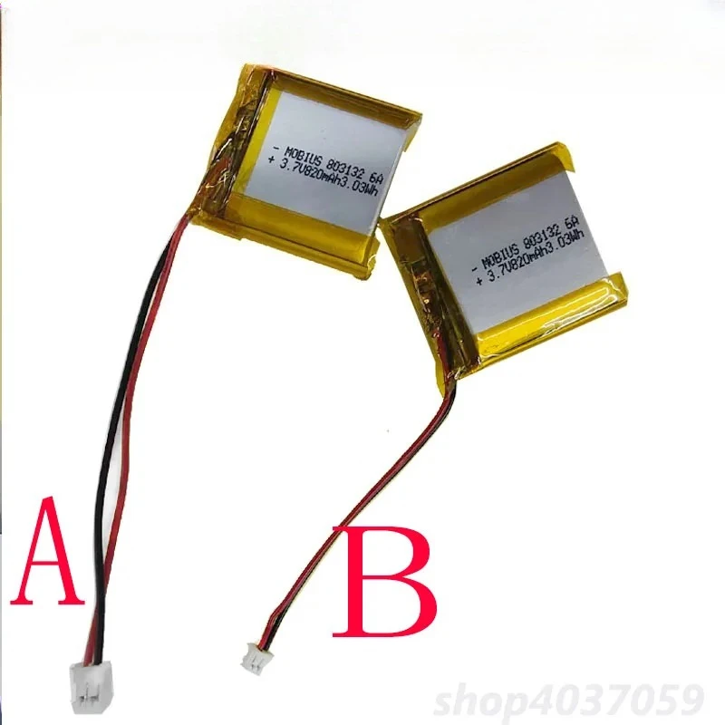 820mah 3.7V Pure Lipo Battery 803132 Polymer Lithium Ion / Li-ion for Mobius 1/1S 1440P Sports Camera Action HD DashCam