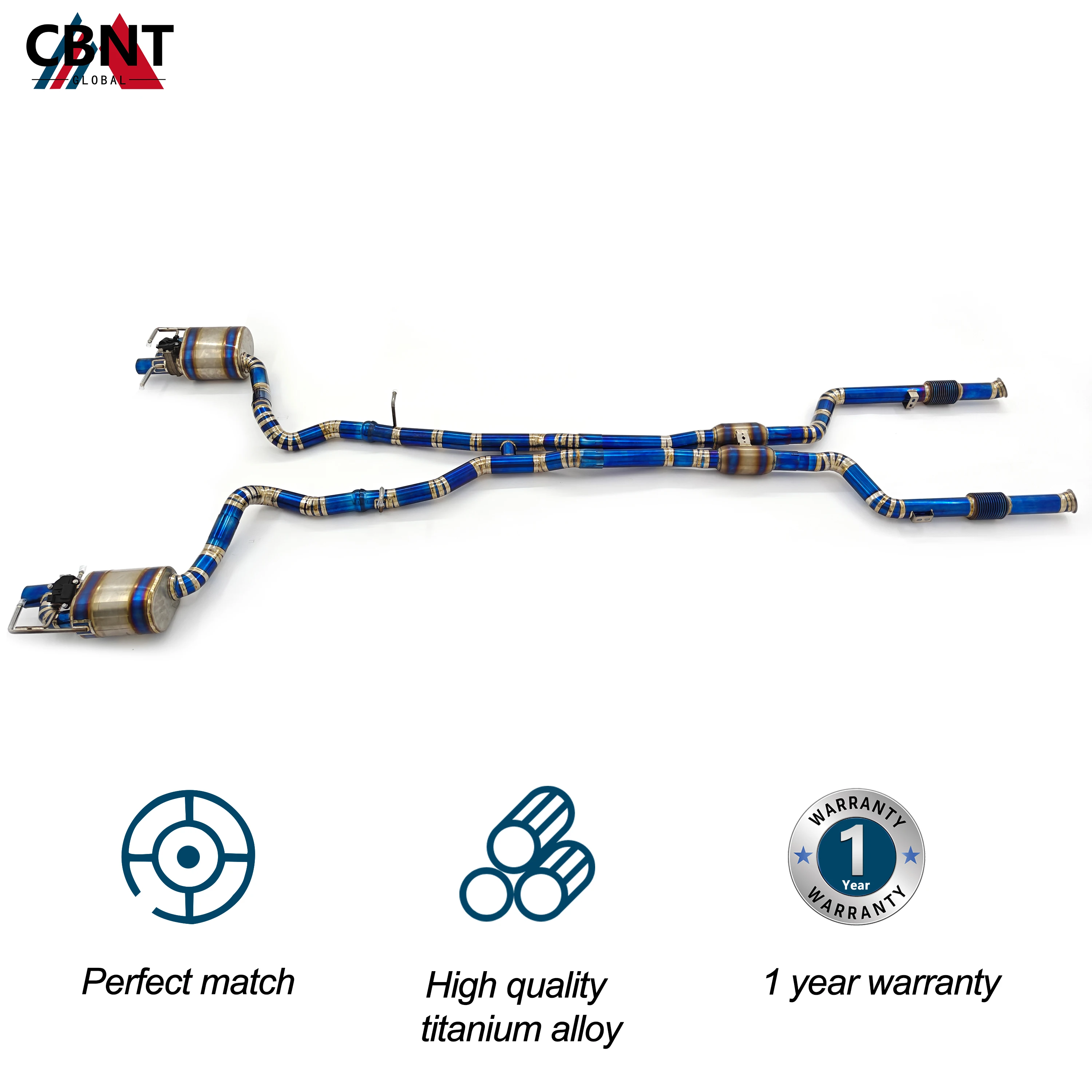 CBNT Valvetronic Catback for Mercedes-Benz C43 C450 AMG W213 3.0T Exhaust Pipe Muffler TC4 Titanium Alloy Qualiy Exhaust Systems