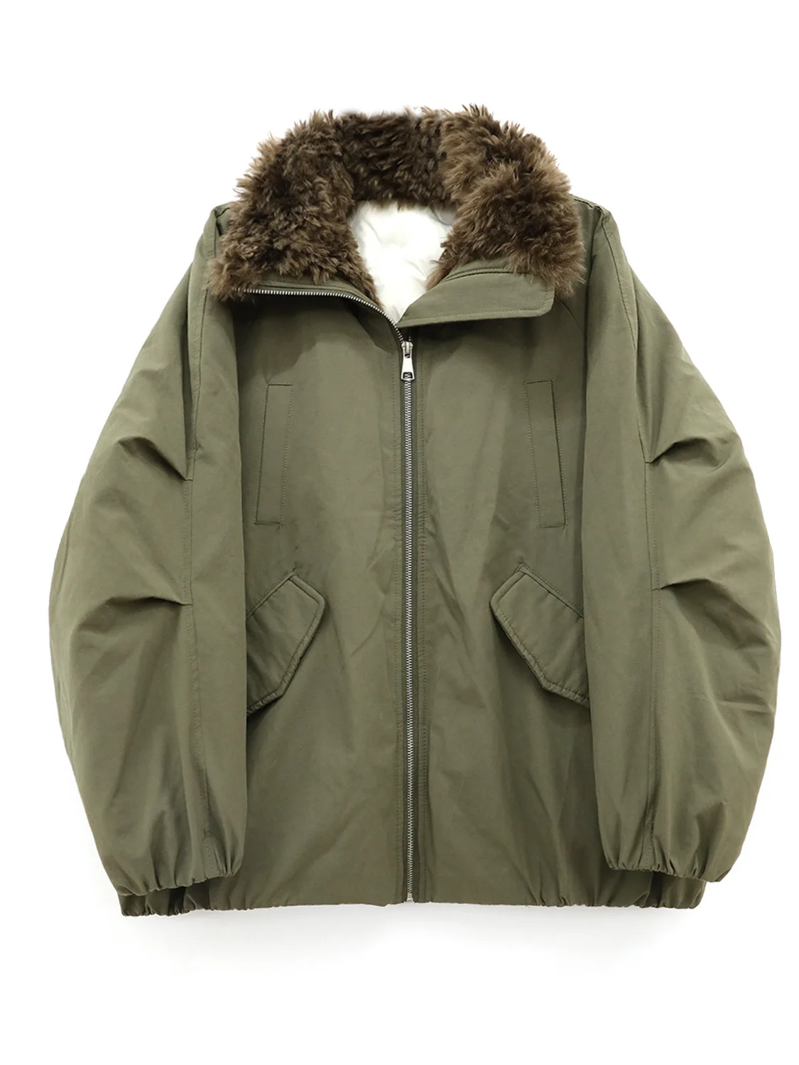 

Evening Wheat Spike Women's Parka Jaet Lamb Fur Collar Loose Thiened Winter Coat Warm Retro Sle Zipper Closure ort Le...