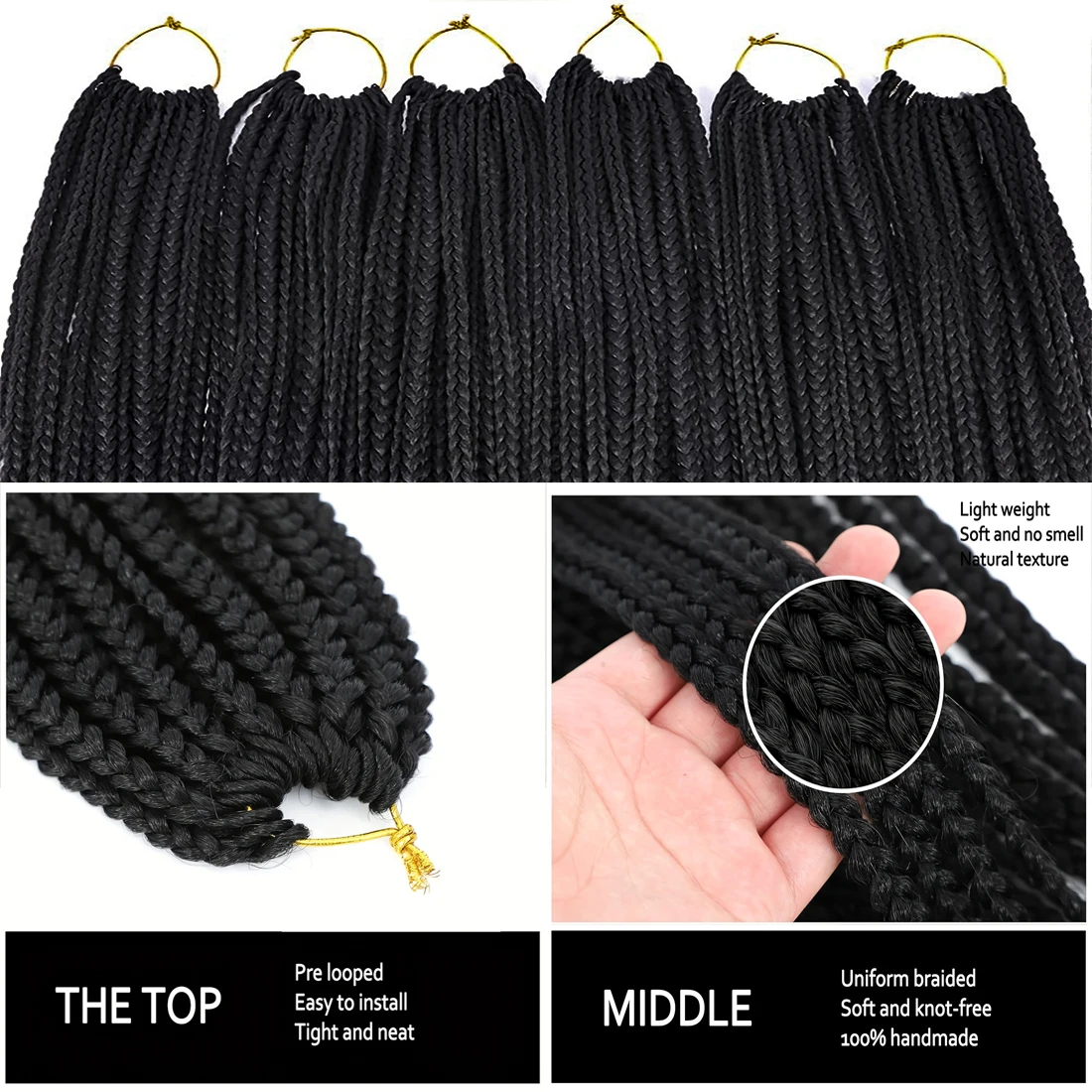 Box Braid Crochet Hair 10-24 I - Crochet Braiding Hair 评论和价格