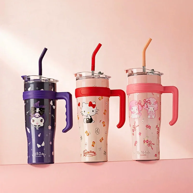 

Hello Kitty Thermos Cup Cartoon Large Capacity 1200ML Stainless Steel Lining Insulation Outdoor Sports Cup