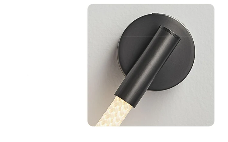 Luke Wand lampe einfache Atmosphäre Licht nordische Nachttisch lampe Wohnzimmer Faser gewebte Licht emittierende Röhre Lampe Bett Zimmer Nacht lampe – Detail 15