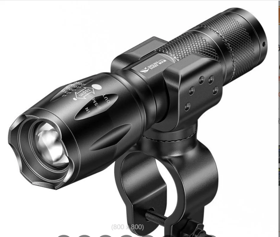 LED bicycle night riding headlights, super bright flashlight Aluminum USB Rechargeable Tactical Zoom Waterproof with Handlebar