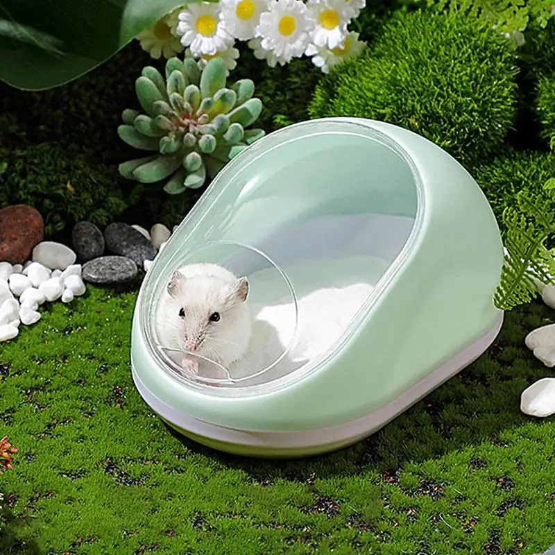 Hamster Hideout Chinchilla Bathtub Box Hamster Bathing Bowl Transparent Beds, Sand Bath Box Small Animal Habitat  for Small Pet