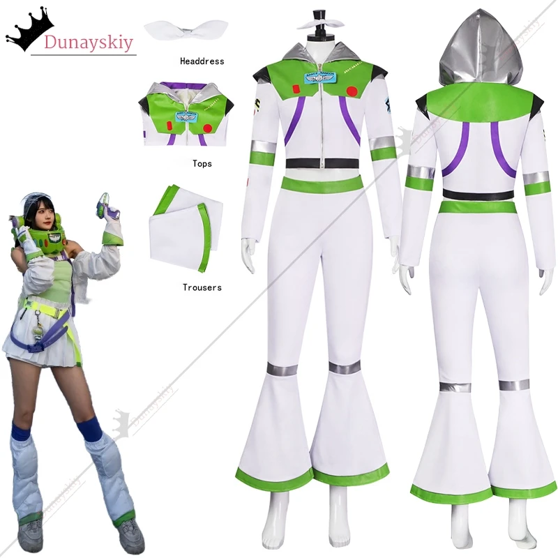 Anime Buzz Lightyear Cosplay Costumes  Women Jumpsuit Suit Clothes Party Role-Play White-Green Woman Jumpsuits Uniformed