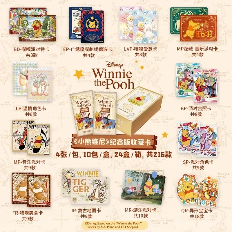 Disney Winnie The Pooh Card Commemorative Edition Series Forest Party Card Winnie Pooh Tigger Rare Character Collection Card Toy