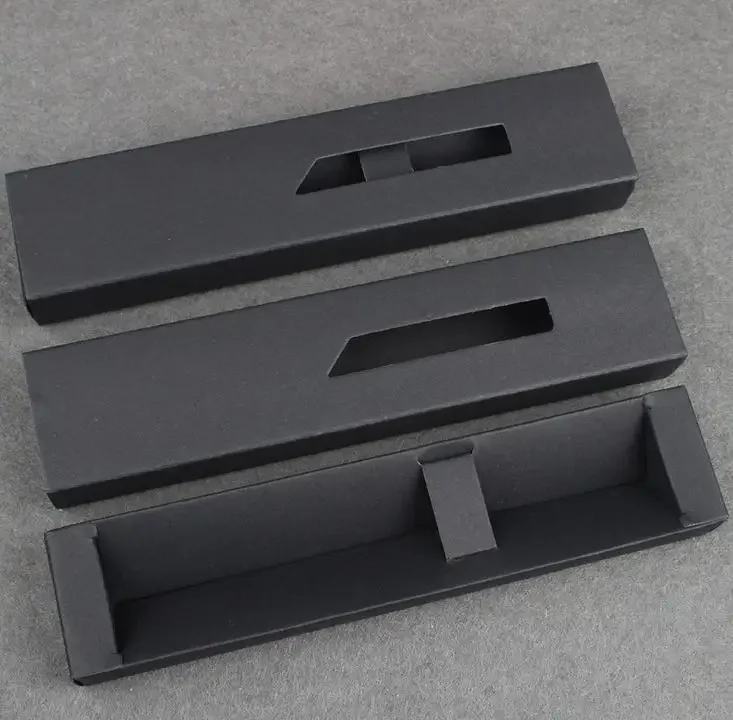 500pcs/lot White/black Blank Paper Pen Box Pen Case Pen Holder Gift Box With Hollow Window Size:18*4*Wholesale