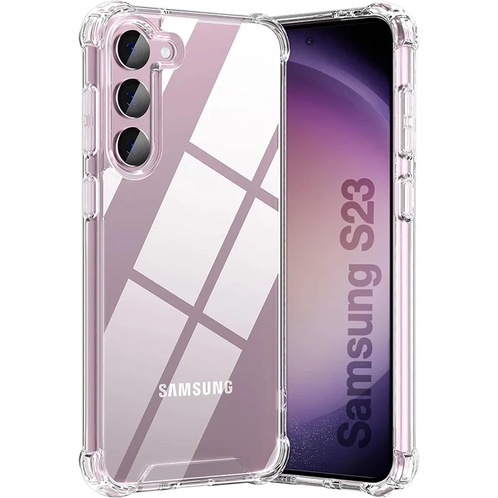 Гибридный противоударный чехол для Samsung Galaxy S25 S24 S23 S21 FE S22 Plus Ultra Clear Hard Case для Samsung A54 A34 A04S A53 A33