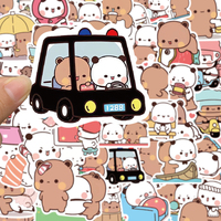 10/30/50pcs Cartoon Bubu and Dudu Stickers Kawaii Bear Anime Couple Decals Waterproof for Laptop Skateboard Cute Kid Sticker Toy