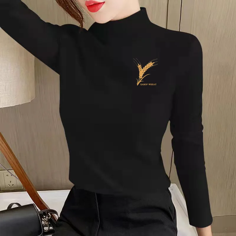 High Quality Women's Base Shirt Guangzhou Thirteenth Factory Premium Winter Long Sleeve High Collar Slim Fit Commute Style
