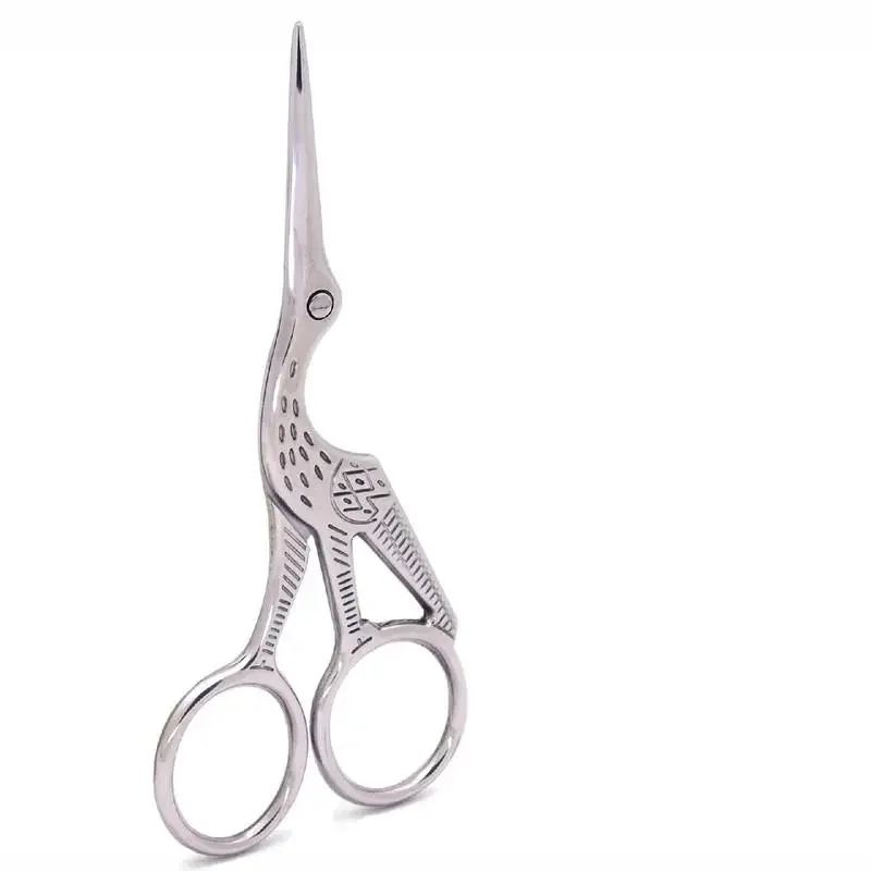 1Pc Vintage Antique Crane Sewing Scissors Cross Stitch European Style Gold Needle DIY Home Tools - view 5