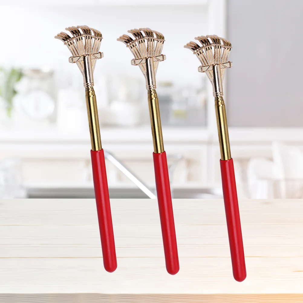 

3 шт., выдвижной портативный массажер с длительным сроком службы из нержавеющей стали для облегчения зуда, мягкая ручка, удобный коготь, портативный скребок для медведя