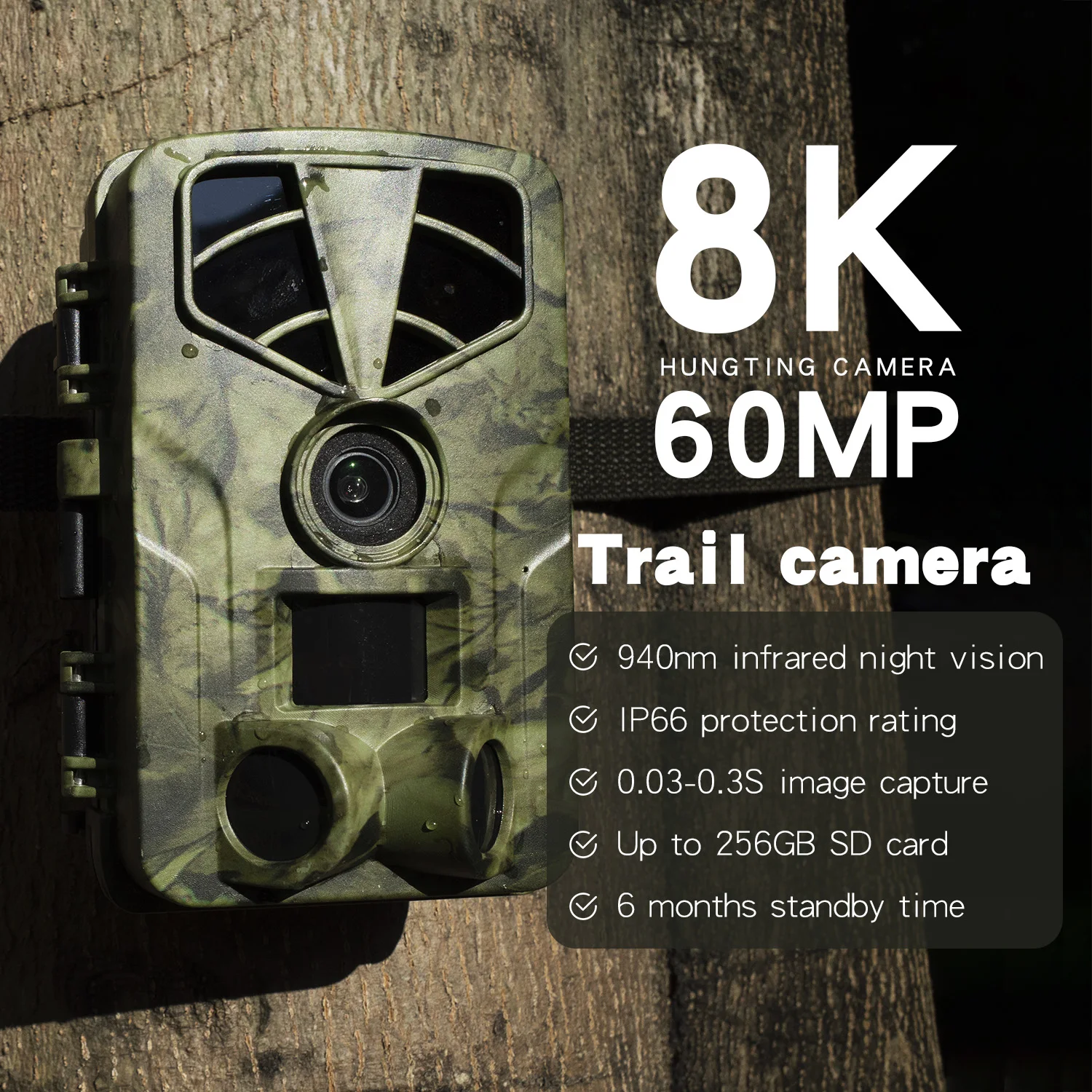 

Mini Hunting Camera Night Vision Infrared Trail HD Waterproof Outdoor Motion Wildlife Scouting Photo Easy to Install and Versati