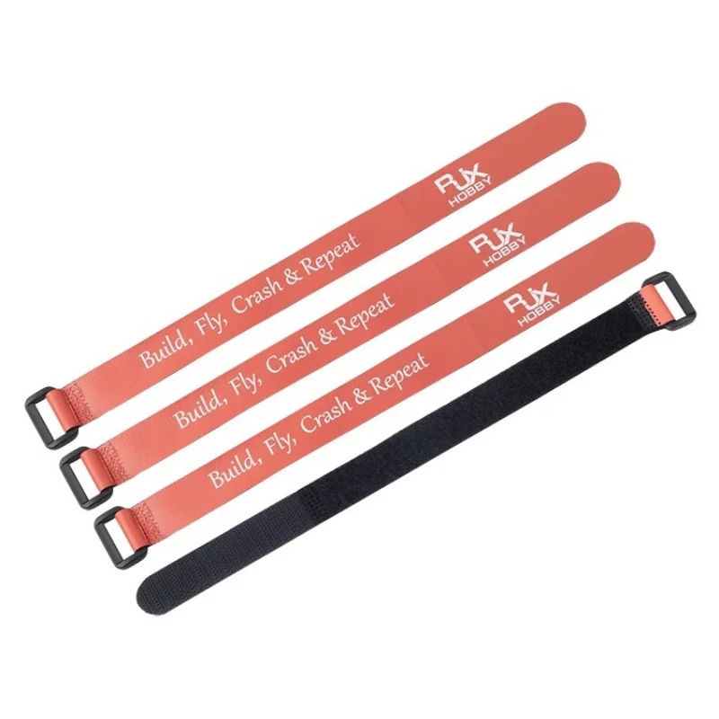 4Pcs Magic Sticker Tape Nylon Lipo Battery Strap Belt 20x250mm Wielokrotnego użytku Opaska kablowa do elektroniki RC Quad RC FPV Drone Orange