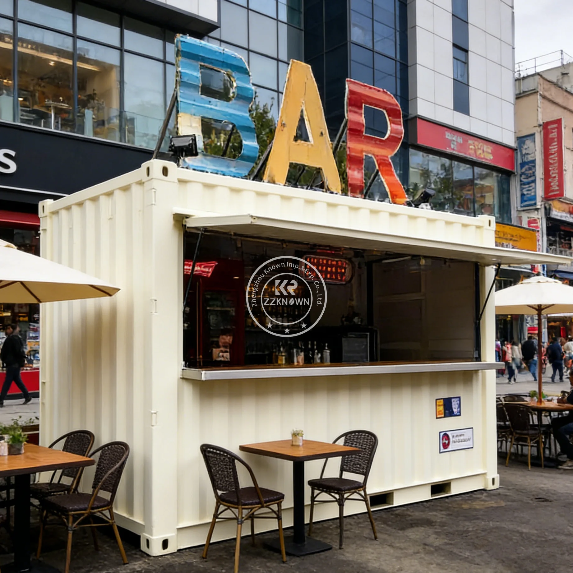 

Custom Built Container Bar Modular Container Restaurant Pop Up Coffee Shop Beverage Bar with Kitchen Equipment