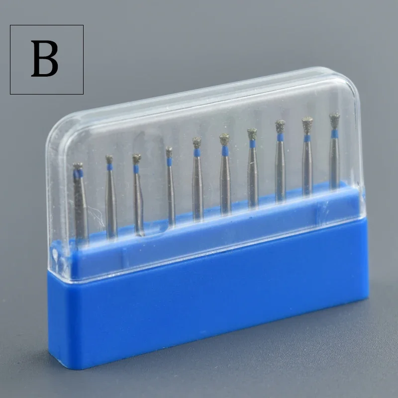 

10Pcs Dental High Speed Diamond Burs Set for Crown Inlay Cavity Preparation Polishing Bur Tools for Dentistry Use