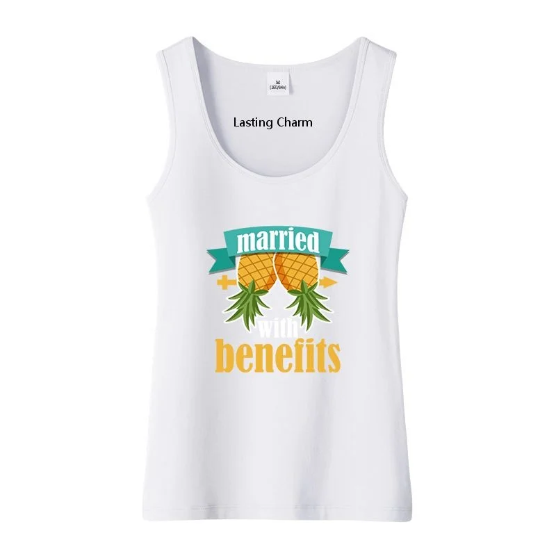 Pineapple Swinger Cheating Couple Swinging Sex Tank Top Women\'s Summer Round Neck Cotton Leisure Sleeveless Fitness Tops