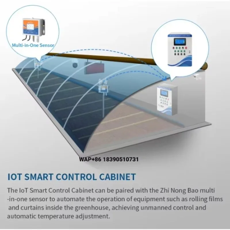 Greenhouse Automation Equipment with Remote Monitoring Controls Humidity and Temperature in Agricultural Settings