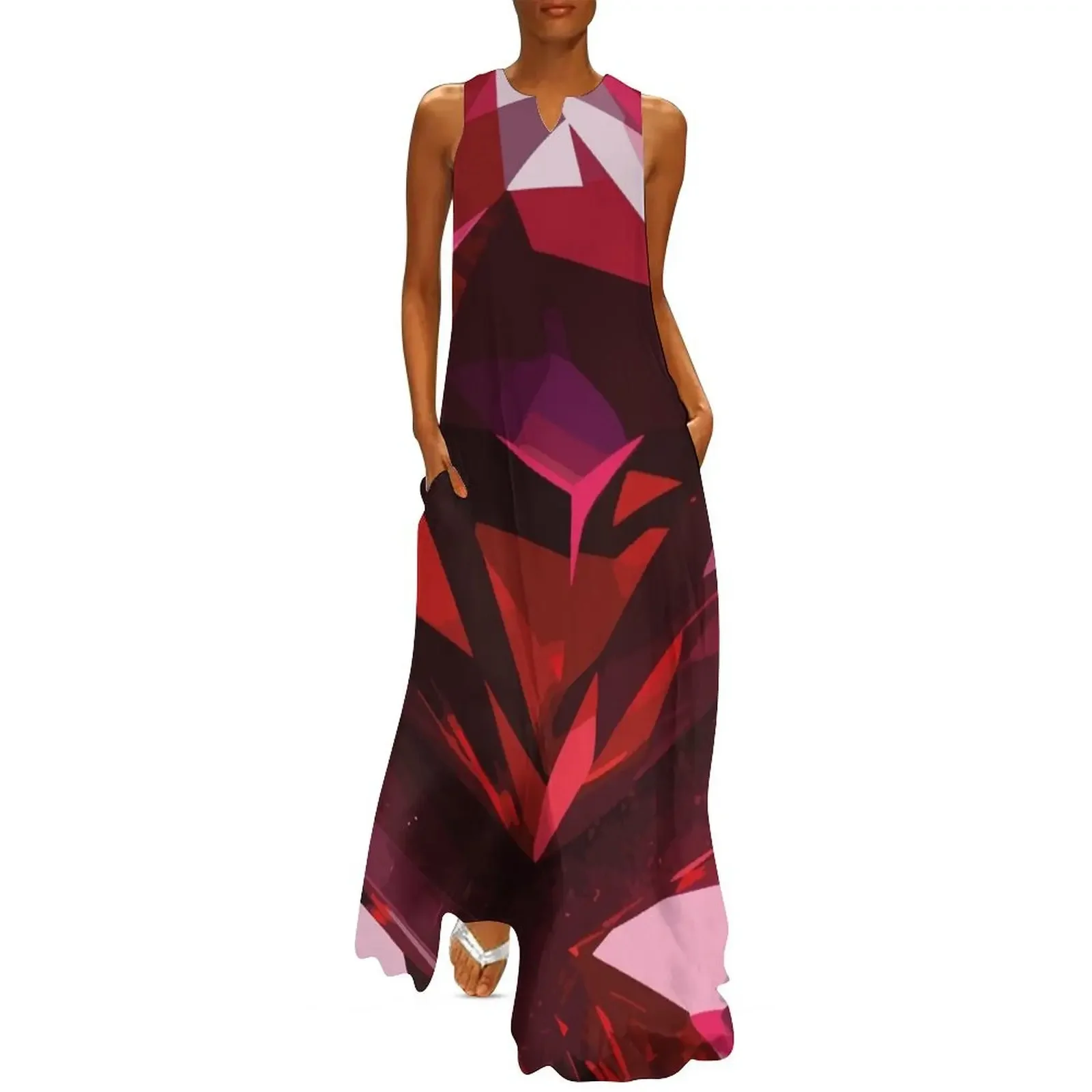 

Garnet Gemstone Long Dress summer outfits for women 2025 summer clothes elegant dress Woman's evening dress