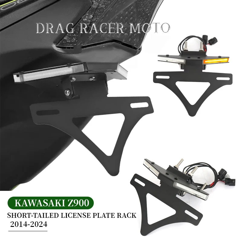 

For Kawasaki Z900 Z900 2014-2024 Motorcycle New License Plate Holder Turn Signal Integrated License Plate Holder Short Tail with
