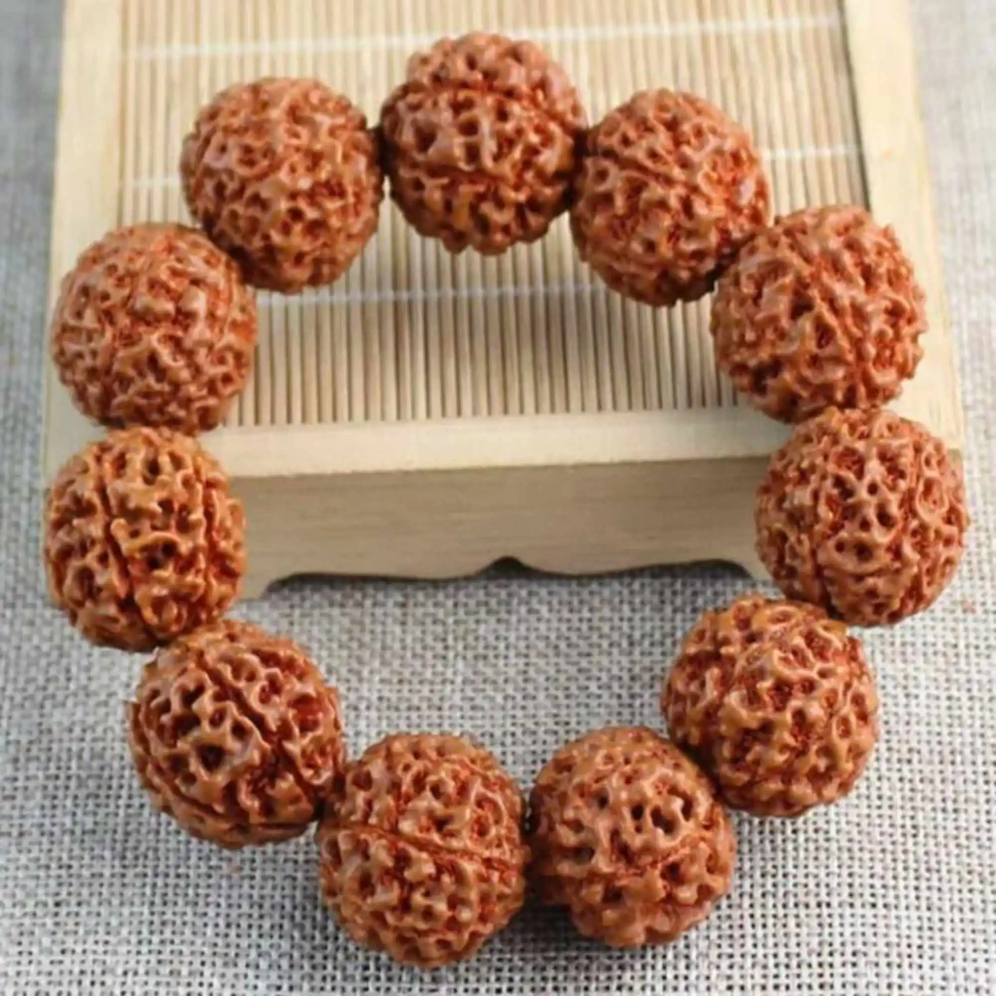 Indonesian Donkey Kong Bodhi with red skin on honeycomb dragon beads Wear Unique Charm Teens Adjustable Gift