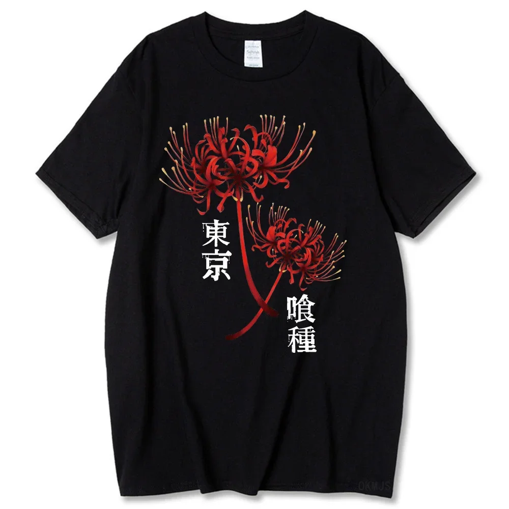 

Tokyo Ghoul Japanese Anime T-Shirts Men Tokyo Ghoul Spider Lily Men Women Harajuku Streetwear Mens T Shirts Summer Fashion Tops