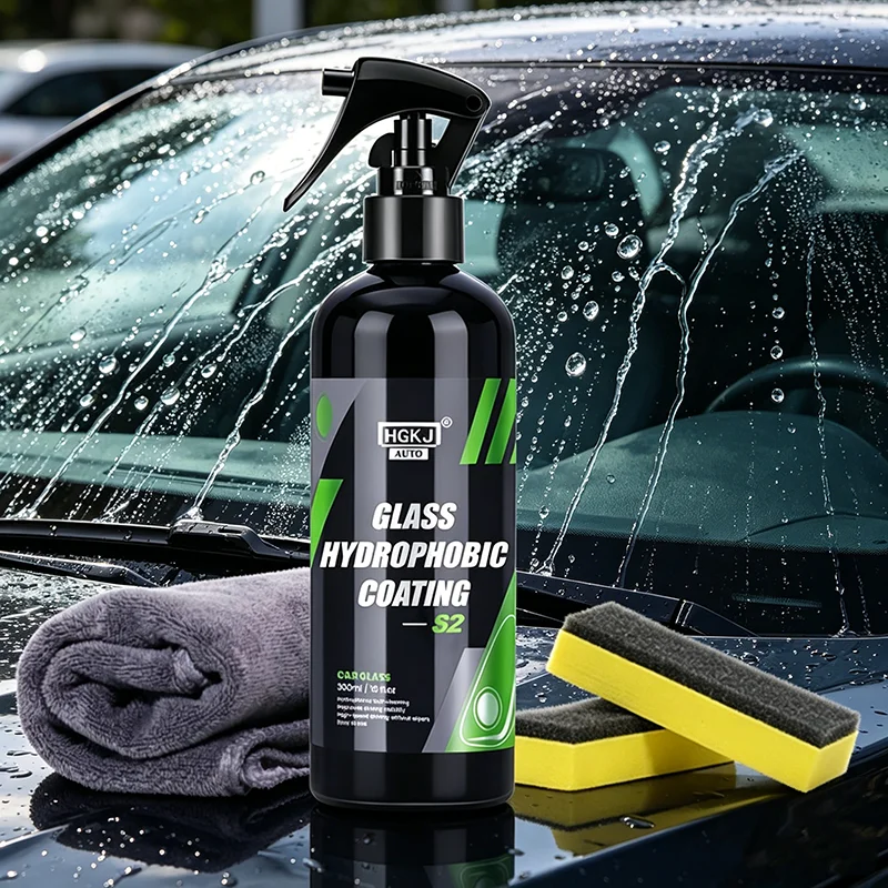 Nano Hydrophobic Car Glass Coating Spray, Rain Repellent Waterproof Anti-Fog Protective Liquid For Windshield & Mirror Detailing view 6