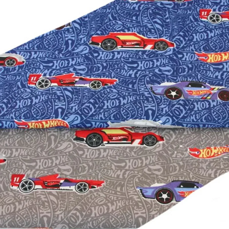 100% Cotton viaPhil Cartoon Vehicle Bus Fire Truck Car Series Printed Fabric Patchwork Cloth Dress Home Decor