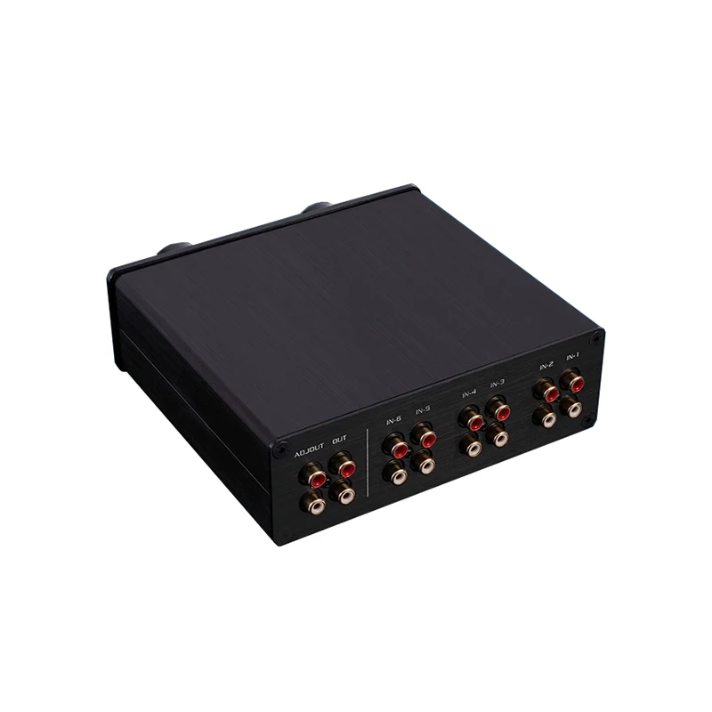 Hifi Lossless 6 Ways Audio Signal Input Switcher Passive Preamplifier Volume Controller Preamp for Home Sound Two Ways Output