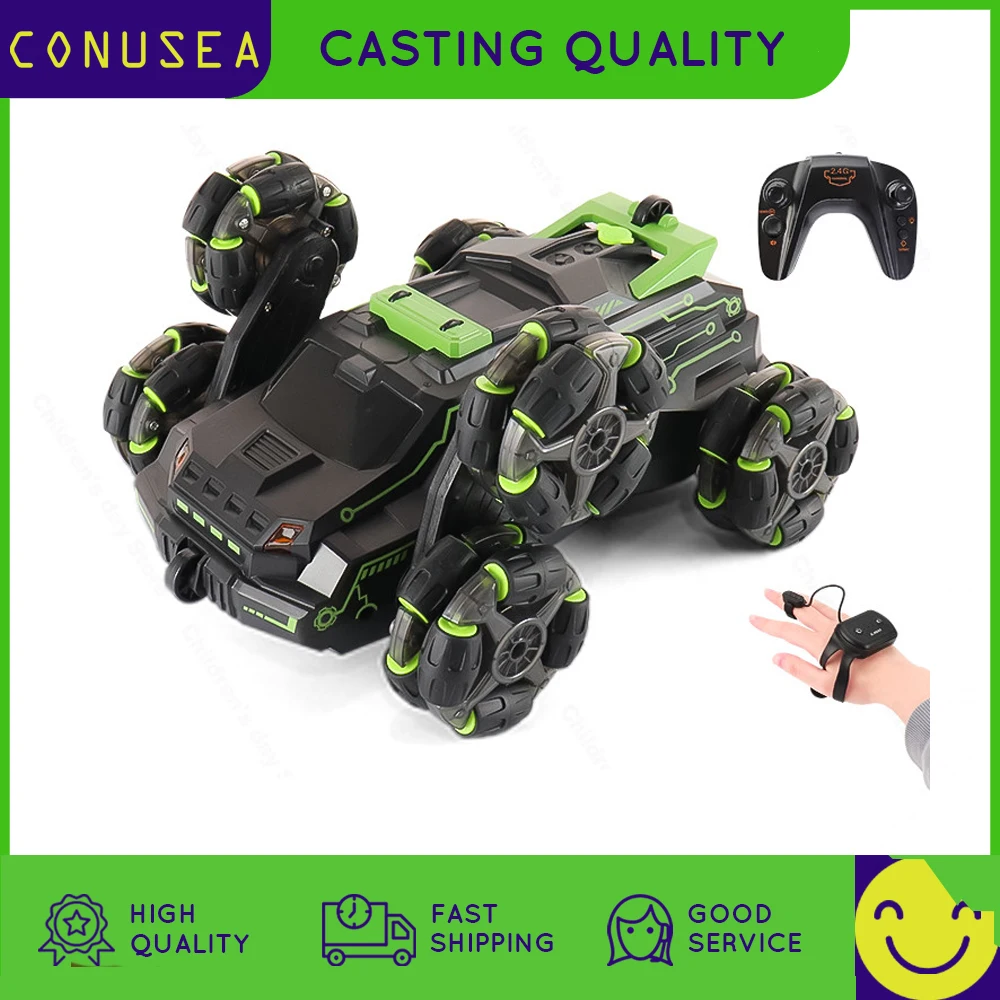 

4WD Rc Drift Stunt Car 2.4G Six-Wheel Gesture Car Remote Control Off-Road Vehicle Spray Racing Car Children's Toys for Boys