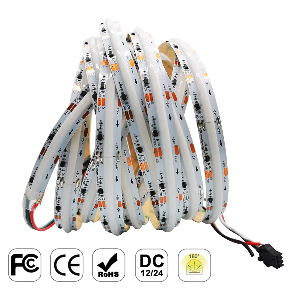 DC12V 24V WS2811 Addressable Individually COB Led Strip 720Led/m Pixel Light Flexible High Density Digital Smart RGB Dream Color