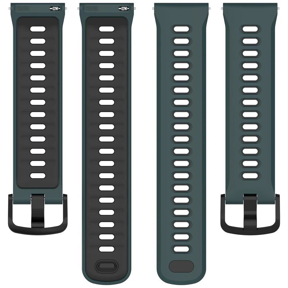 Double Color 22mm universal strap For Huami Amazfit T-REX3 Pro 48MM / Helio Strap / Balance 2 / BIP5 / GTR 4 3 2 rubber buckle s
