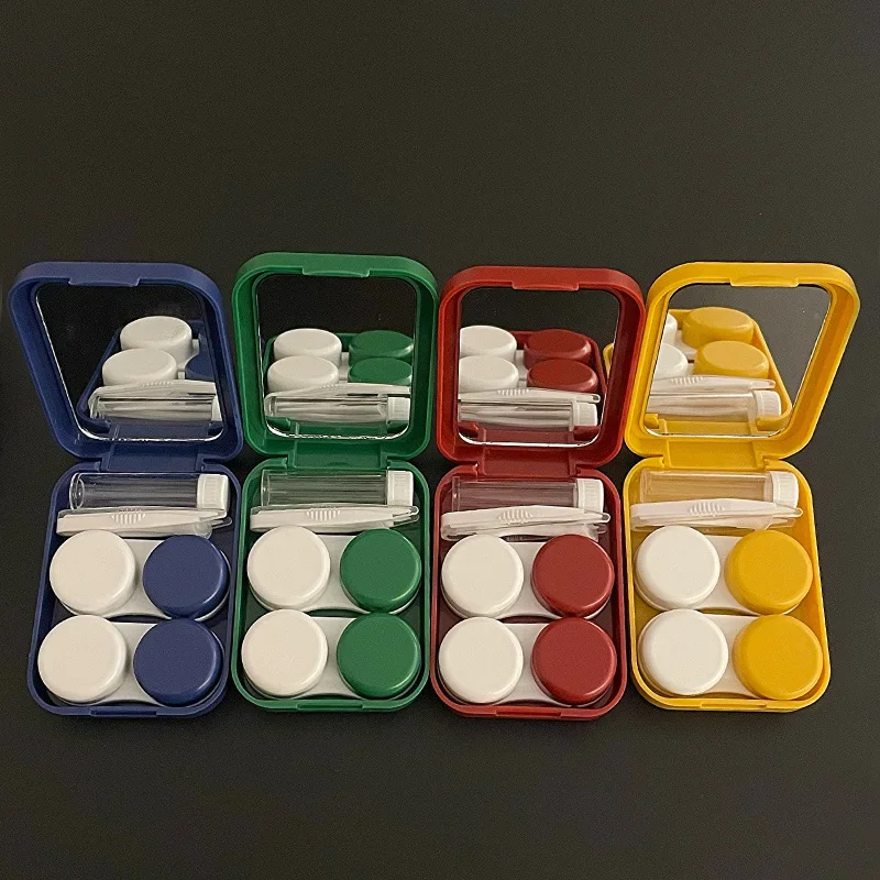 2Pairs/Set  Travel Contact Lenses Case Soak Container Lenses Box for Beauty Pupil Women's Contact Lens Case Eye Contact Lens Box