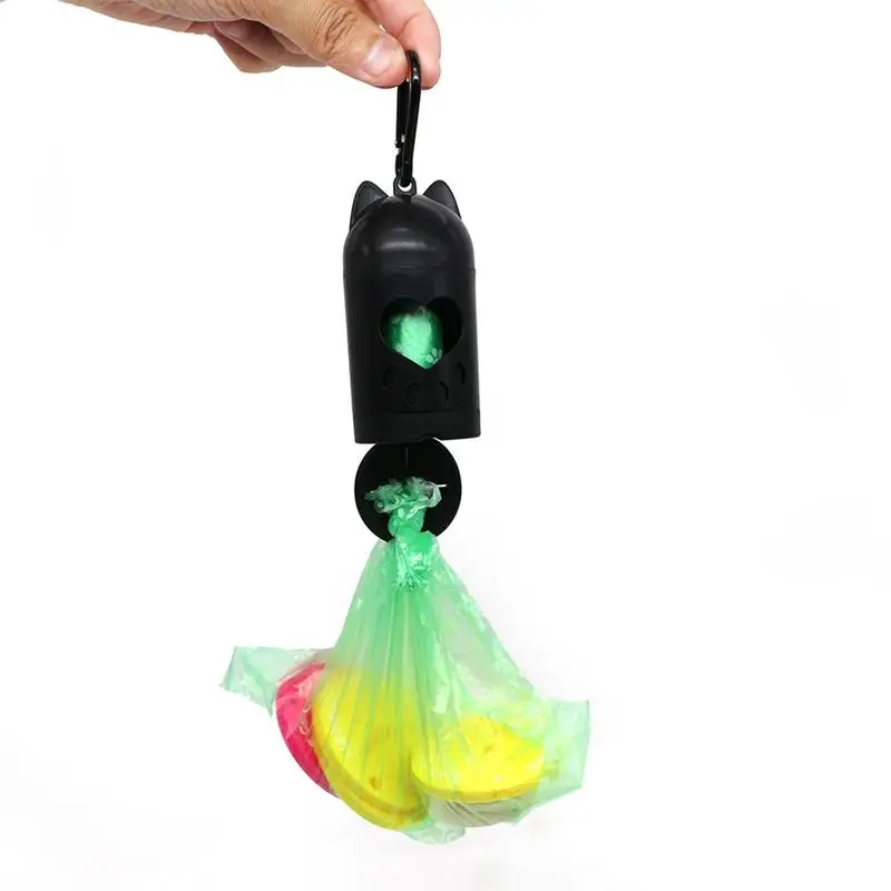 Cute Dog Shape Garbage Bags Poop Bag Dispenser Portable Dog Poop Waste Bag Holder Outdoor Puppy Cat Pick Up Organizer